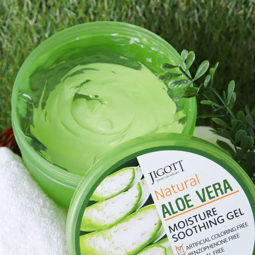 Jigott - Gel Aloé Vera Natural 300ml: Hidratação Calmante Rosto e Corpo