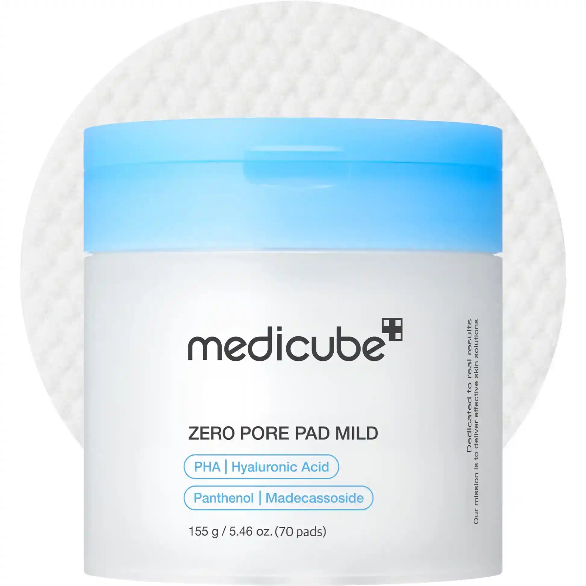 Medicube Zero Pore Pads Mild, disco esfoliante de dupla textura com PHA suave