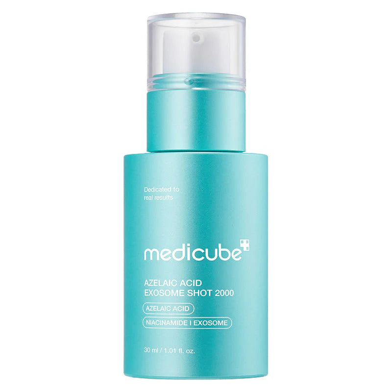 Frasco da ampola Medicube Azelaic Acid Exosome Shot 2000, vista frontal em fundo branco