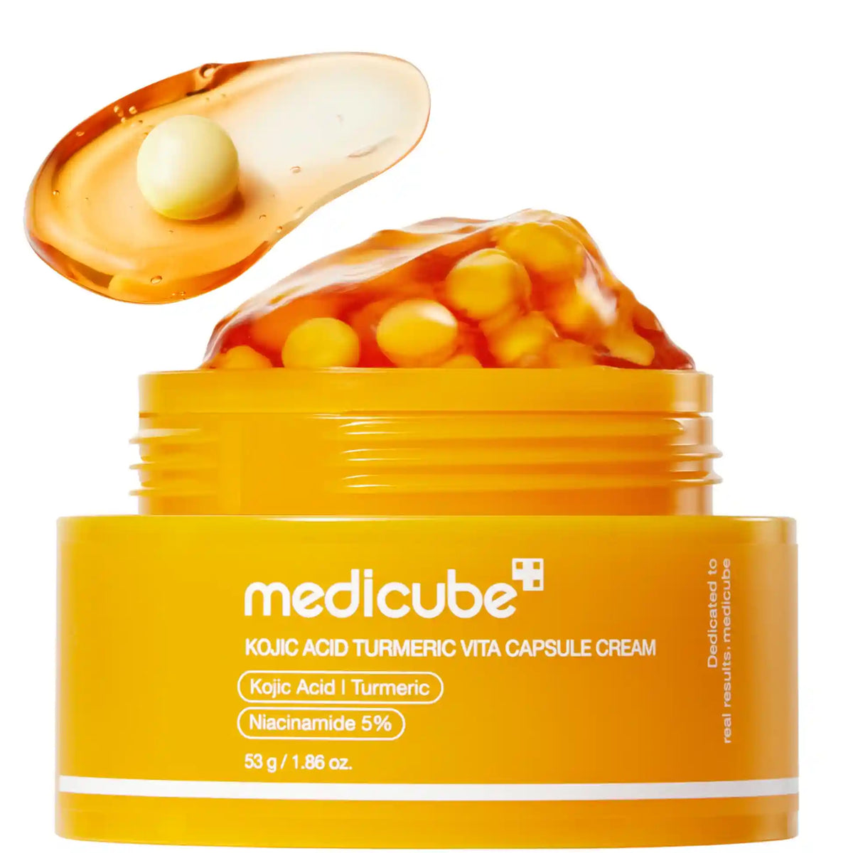 Medicube Kojic Acid Turmeric Vita Capsule Cream 53g, creme em gel com cápsulas de ácido kójico e cúrcuma