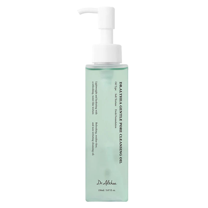 Embalagem do Dr. Althea Gentle Pore Cleansing Oil 150ml, óleo de limpeza facial com jojoba e Houttuynia Cordata