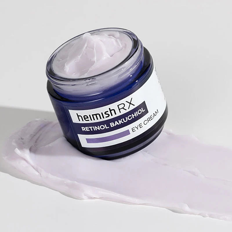 Textura do creme Heimish RX Retinol Bakuchiol Eye Cream, tom lilás claro e leve