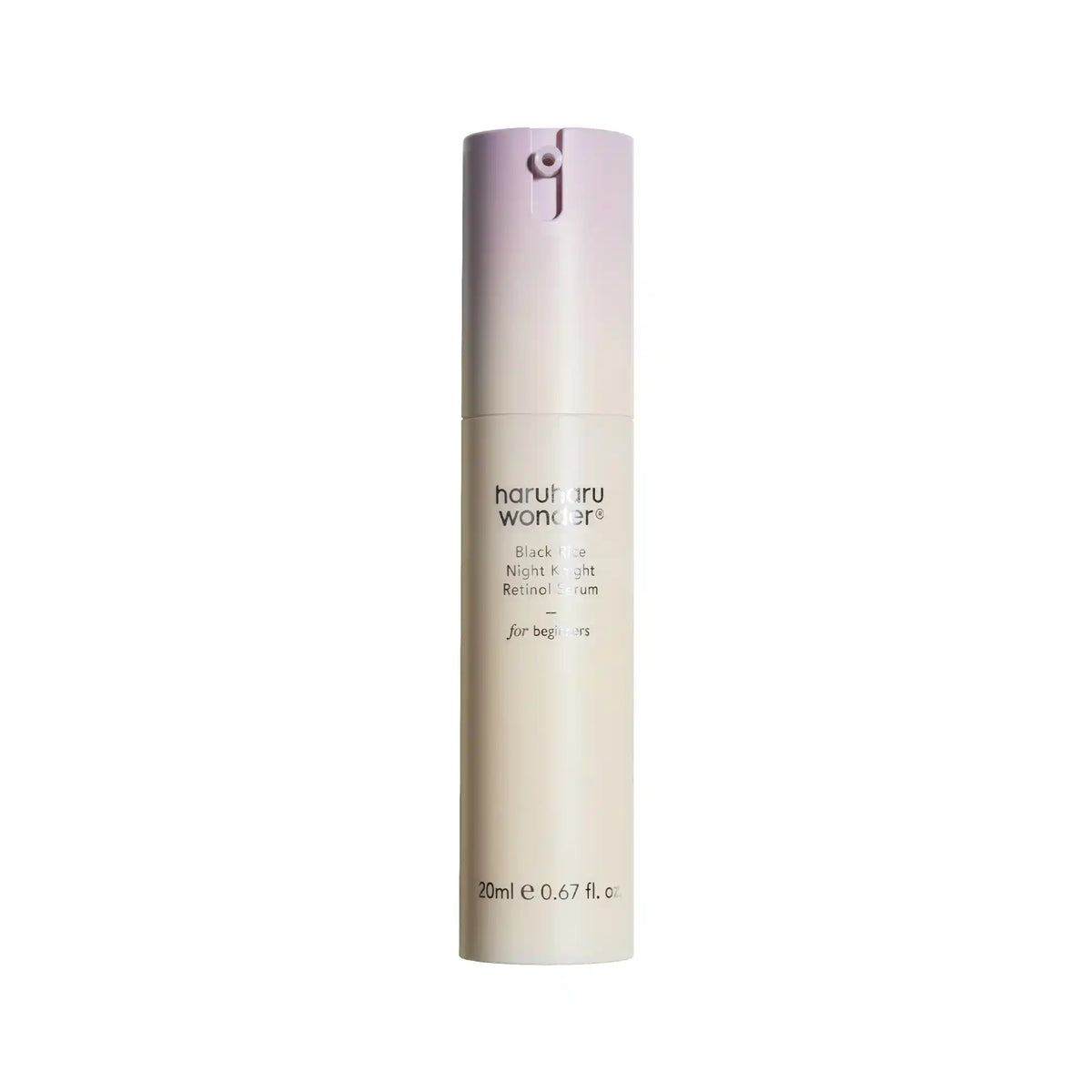 Frasco do Haruharu Wonder Black Rice Night Knight Retinol Serum 20ml em fundo branco