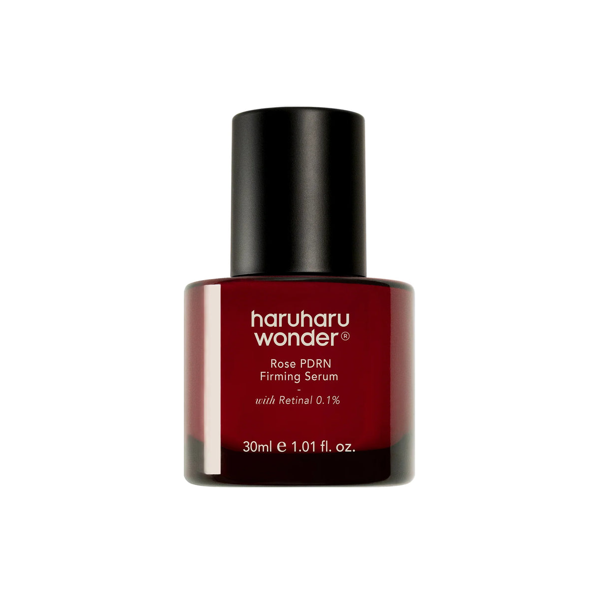 Frasco do Haruharu Wonder Rose PDRN Firming Serum isolado em fundo branco