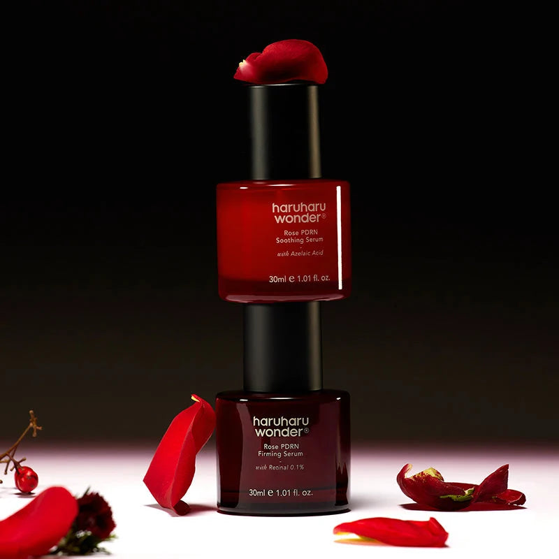 Haruharu Wonder Rose PDRN Firming Serum e Soothing Serum, sérum de firmeza com PDRN e retinal