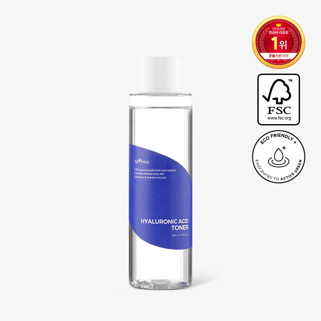ISNTREE Hyaluronic Acid Toner Plus — Tónico Hidratante com 5 Tipos de HA