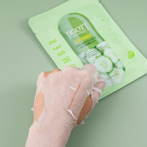 Jigott - Máscara Facial de Pepino: Hidratação Calmante para Pele Sensível