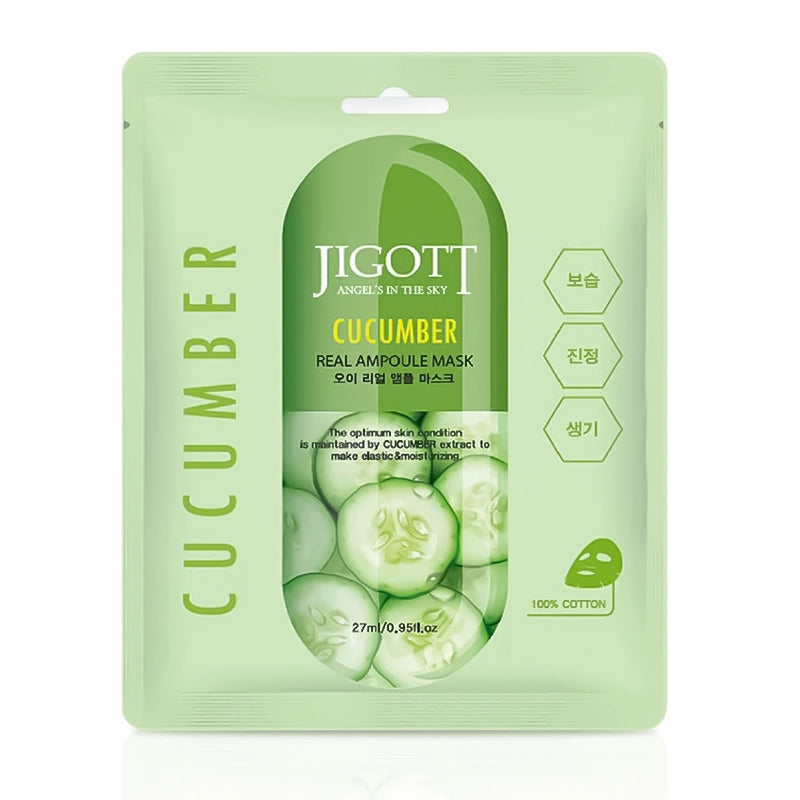 Jigott - Máscara Facial de Pepino: Hidratação Calmante para Pele Sensível