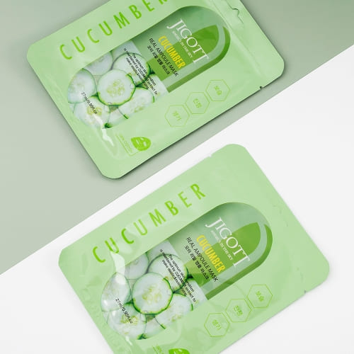 Jigott - Máscara Facial de Pepino: Hidratação Calmante para Pele Sensível