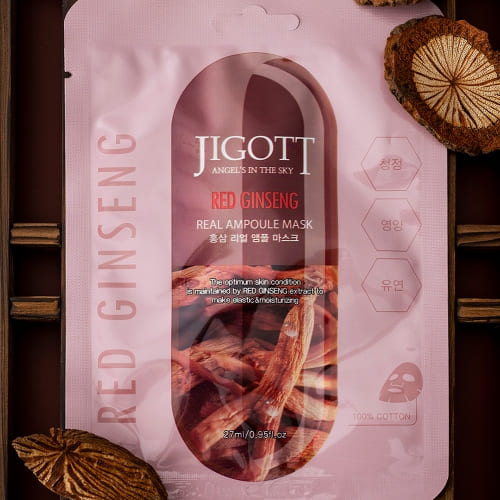 Jigott - Máscara Facial Ginseng Vermelho: Anti-Envelhecimento e Revitalização