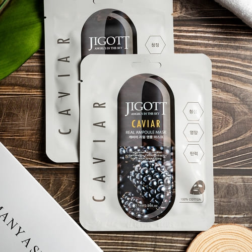 Jigott - Máscara Facial Caviar: Nutrição Profunda e Anti-Rugas
