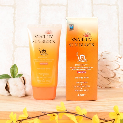 Jigott - Snail Sun Block SPF50+ Protetor Solar Anti-Envelhecimento — imagem 5