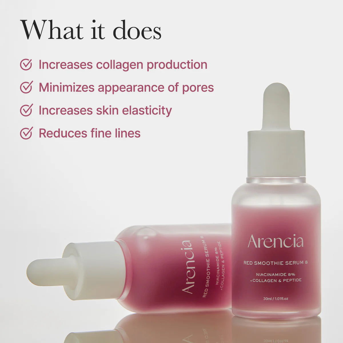 Arencia Fresh Red Smoothie Serum 8 — Sérum Anti-Idade com Niacinamida e Colagénio — imagem 6