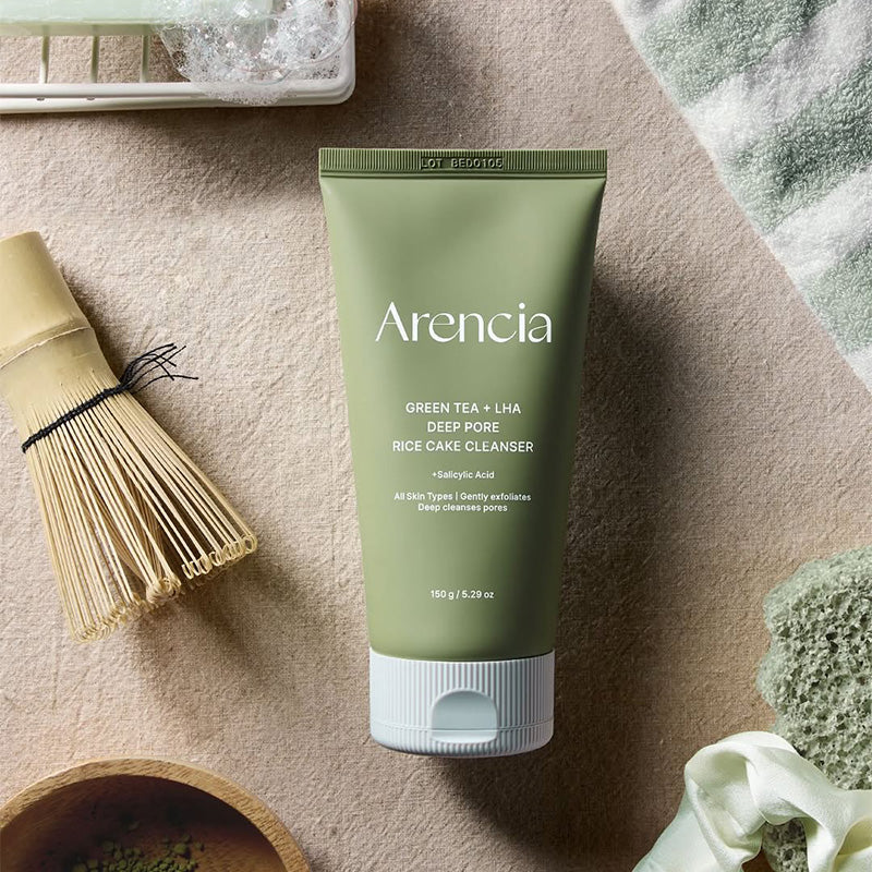 Arencia Green Tea + LHA Deep Pore Rice Cake Cleanser — imagem 6