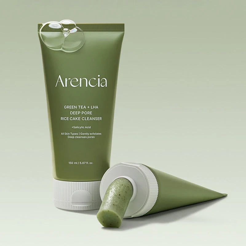 Arencia Green Tea + LHA Deep Pore Rice Cake Cleanser — imagem 3