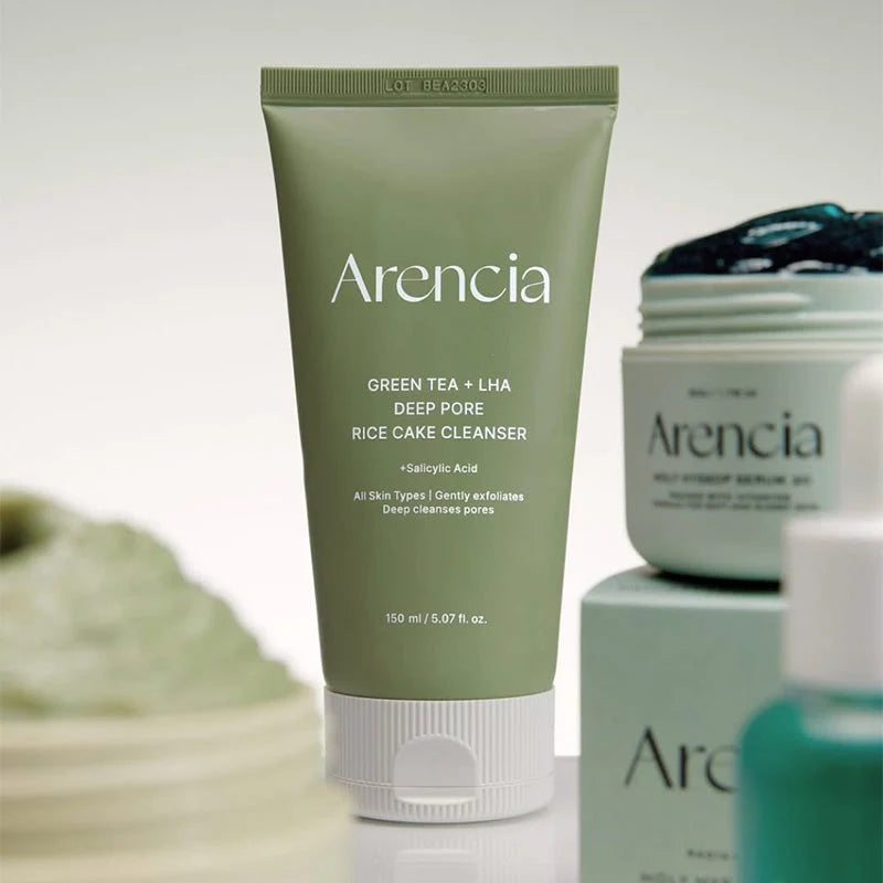 Arencia Green Tea + LHA Deep Pore Rice Cake Cleanser — imagem 5