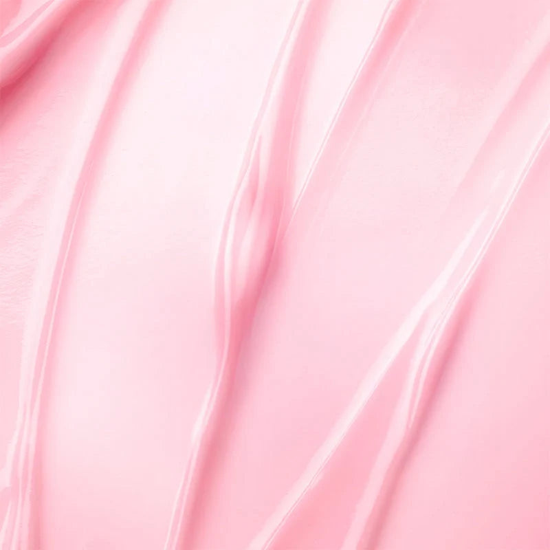 Textura em close-up do creme Arencia PDRN Booster Shot, tom rosa