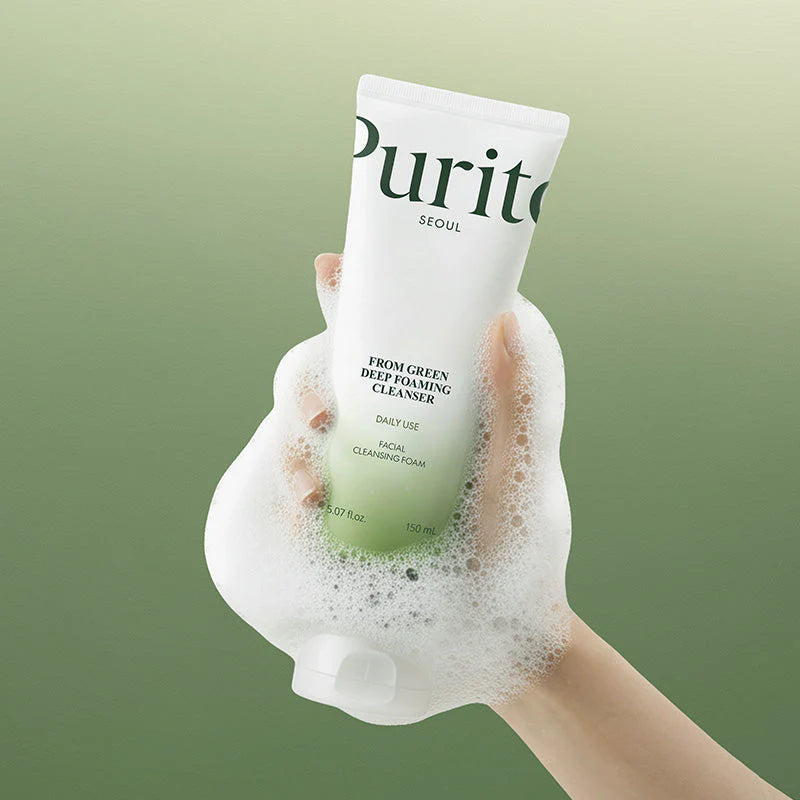 Purito Seoul From Green Deep Foaming Cleanser espuma abundante limpeza suave pele sensível 150ml