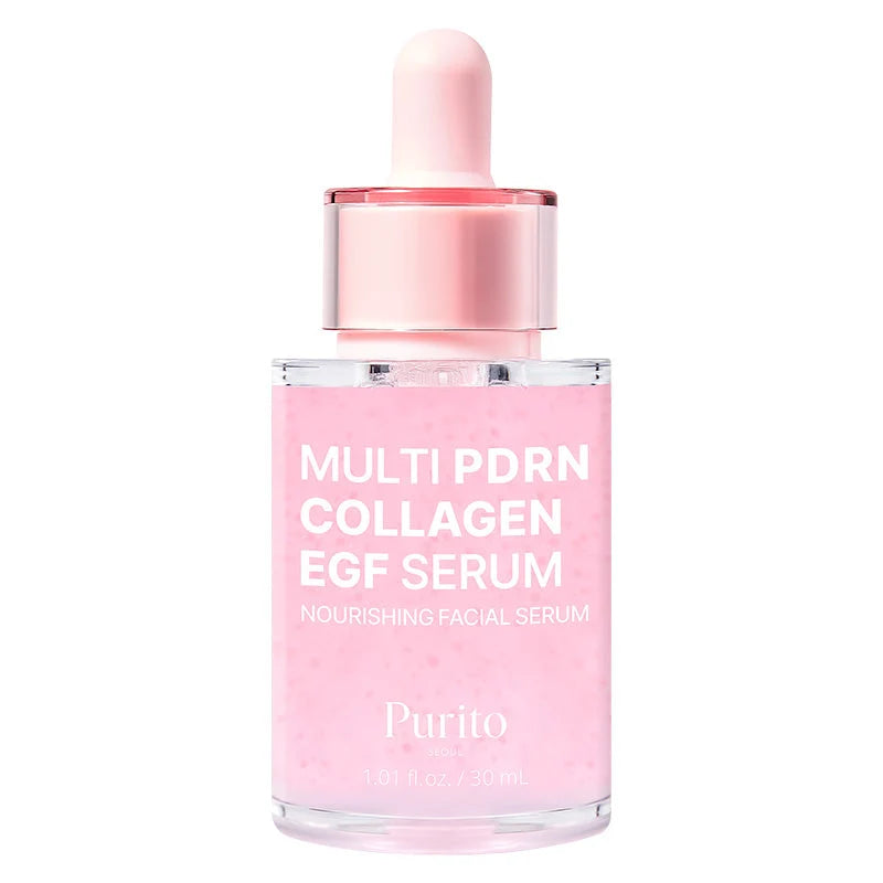 Frasco do Purito Seoul Multi PDRN Collagen EGF Serum, sérum com PDRN e colagénio, 30ml