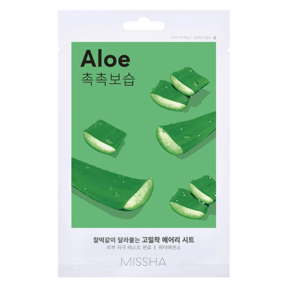 Missha Airy Fit Aloe Vera: Máscara Facial - Hidratação e Alívio para Pele Seca