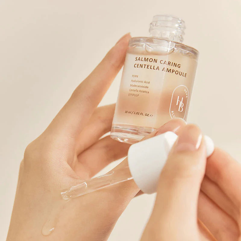 Heveblue Salmon Caring Centella Ampoule — PDRN + Centella Barreira — imagem 2