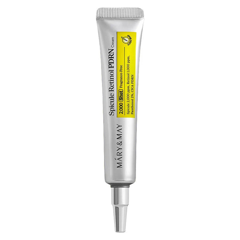 Tubo do Mary&May Spicule Retinol PDRN Cream em fundo branco