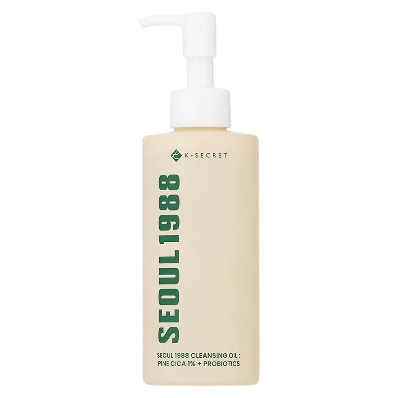 K-SECRET SEOUL 1988 Cleansing Oil Pine Cica 1% + Probiotics, óleo de limpeza com Centella Asiatica e óleos vegetais