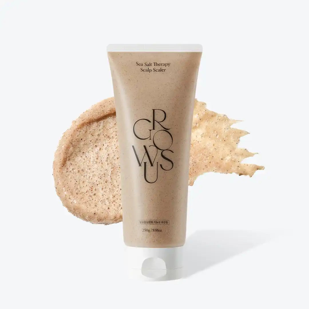 Growus Sea Salt Therapy Scalp Scaler, esfoliante capilar com sal marinho, tubo 250g e textura