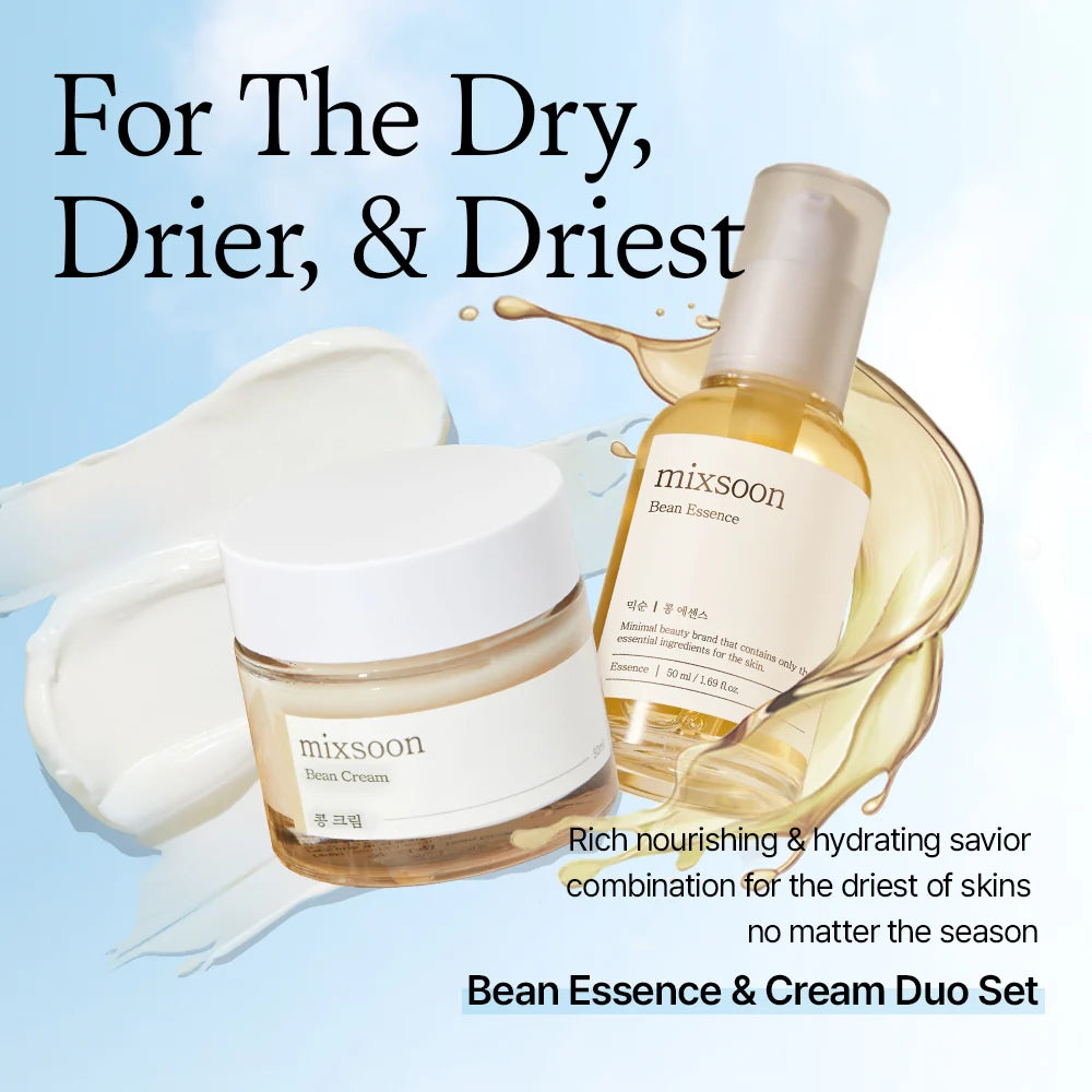 Conjunto mixsoon Bean Essence e Bean Cream para pele seca