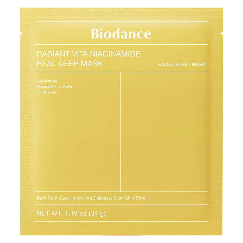 Biodance Radiant Vita Niacinamide Real Deep Mask — Máscara Anti-Manchas