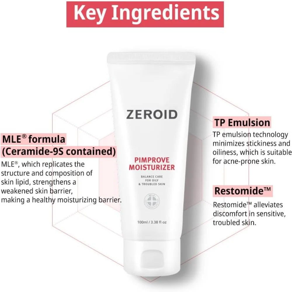 Zeroid Pimprove Moisturizer — Creme-gel para pele oleosa e acneica — imagem 3