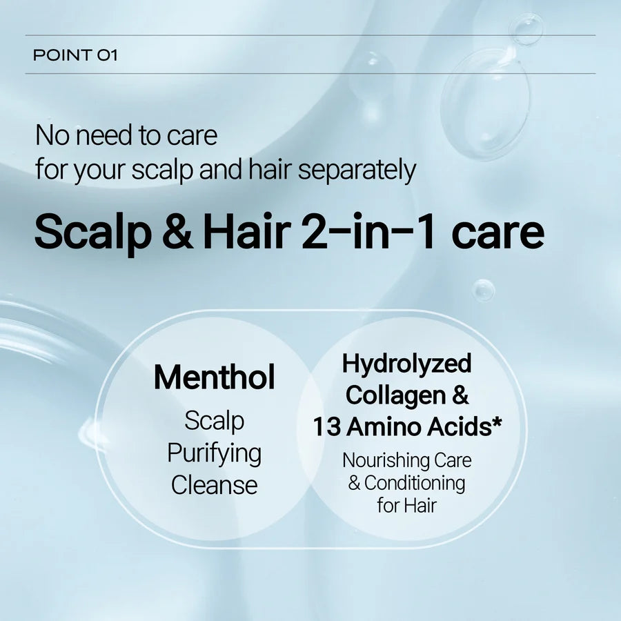 Infográfico sobre o cuidado 2 em 1 de couro cabeludo e cabelo, sem tratar cada um em separado