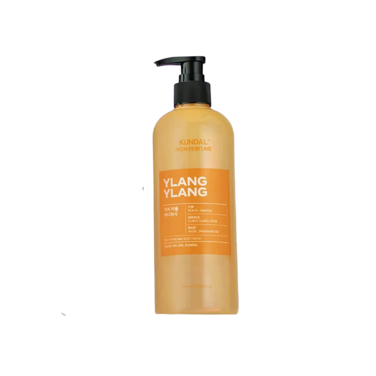 Kundal Rich Perfume Body Wash Ylang Ylang 500ml, gel de banho perfumado com fragrância floral