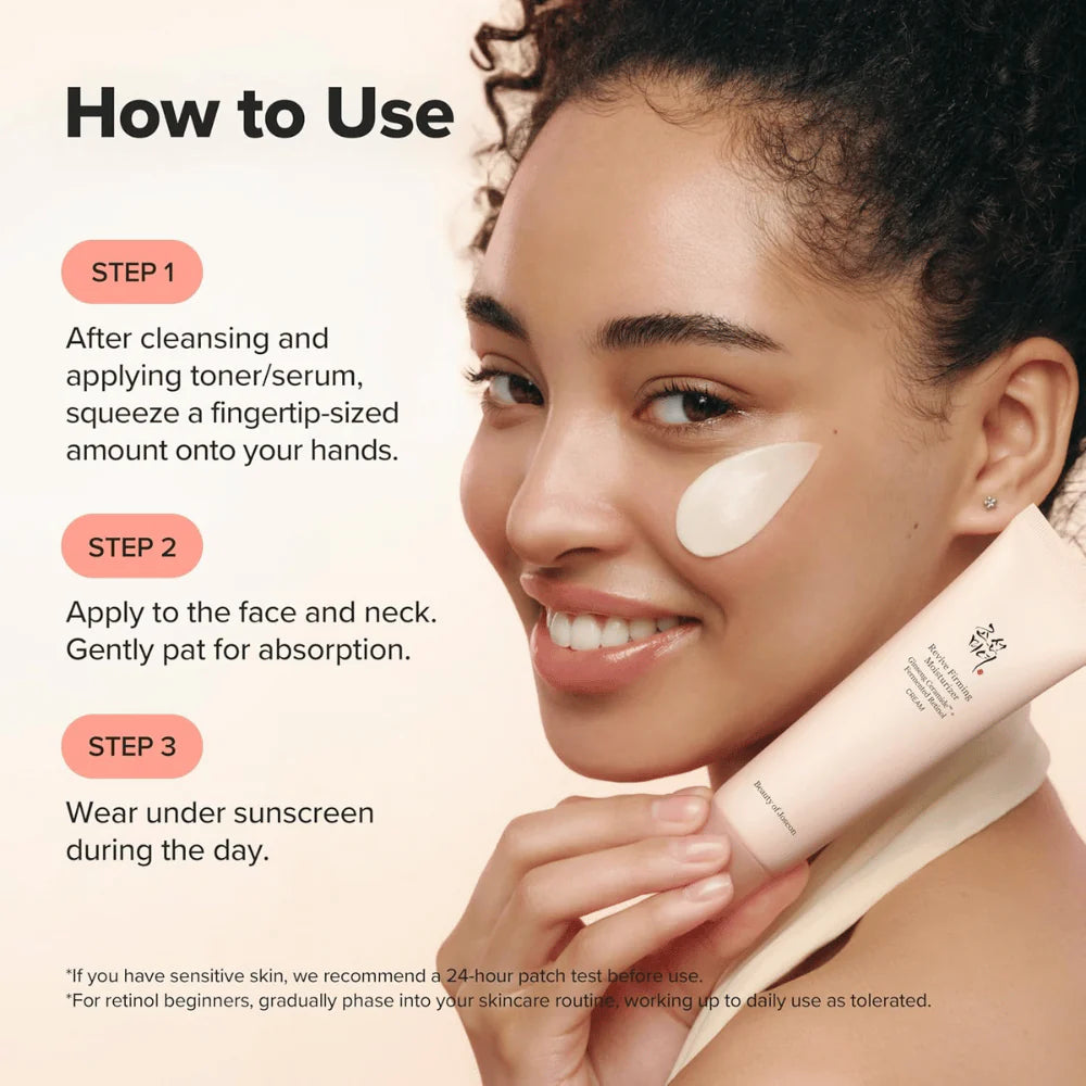 Modo de uso Revive Firming Moisturizer: aplicar após tónico e sérum, seguido de protetor solar de dia
