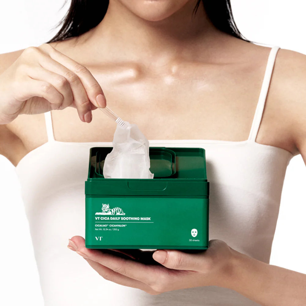 VT Cosmetics Cica Daily Soothing Mask: Máscara Facial Diária para Acalmar a Pele — imagem 5