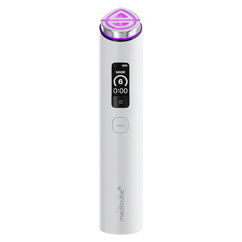 Medicube AGE-R Booster Pro X2 branco, dispositivo facial 7 em 1 com microcorrente, EMS e luz LED, com cabeça dupla