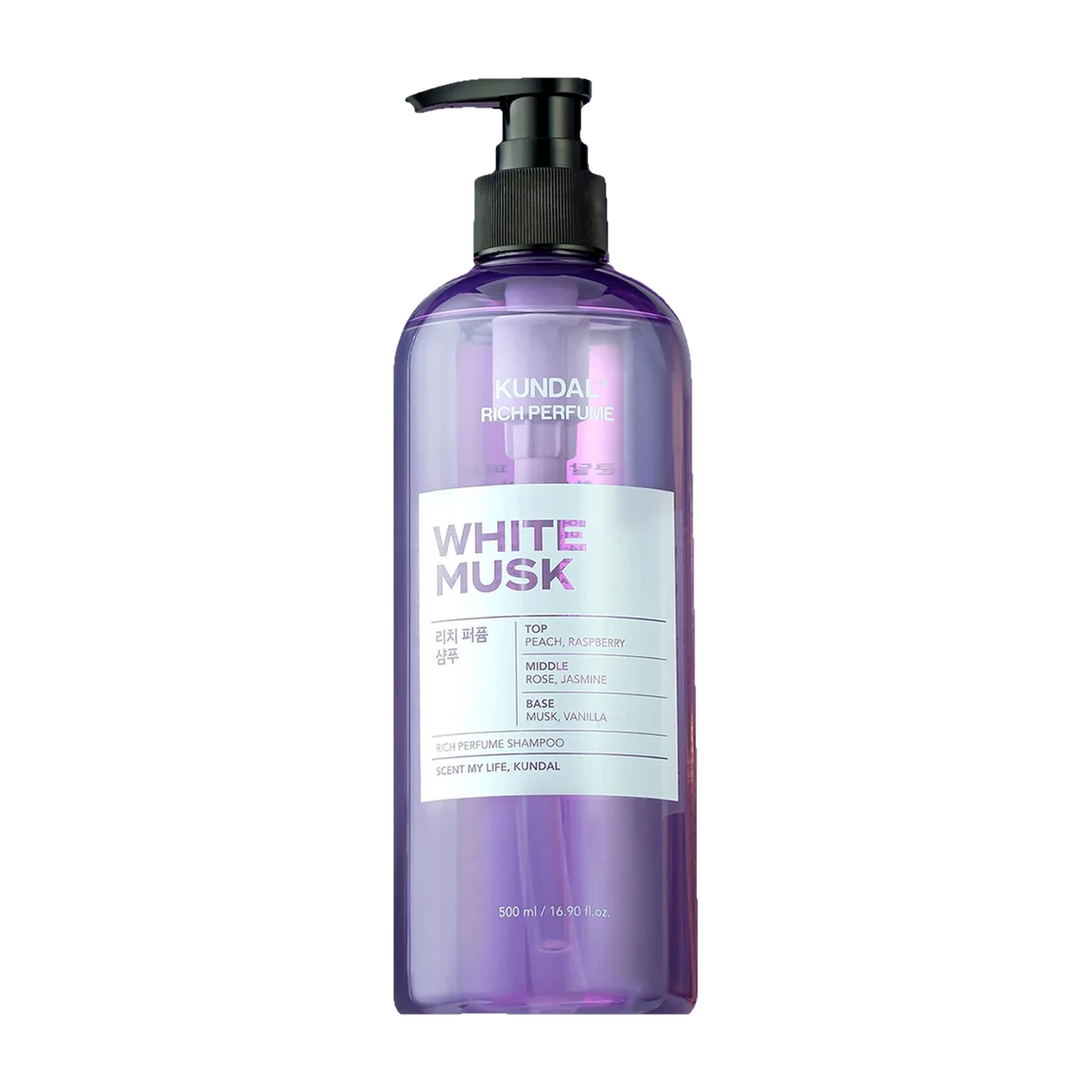 Kundal Rich Perfume Shampoo White Musk 500ml, champô perfumado com fragrância de almíscar branco